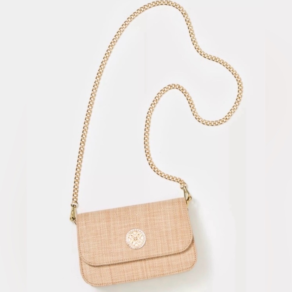 🌸🌺 LILLY PULITZER Paley Straw Shoulder Bag with Two Strap Options